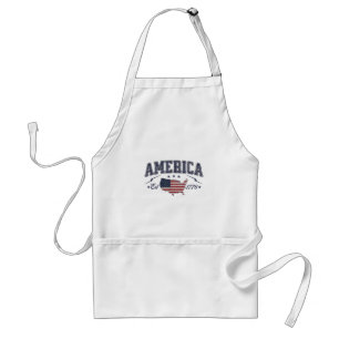 Patriotic American Flag USA Est 1776 4th of July A Standard Apron