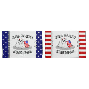Patriotic American Flag USA Maltese Dog - Cute Pillowcase