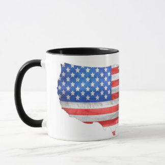 Patriotic American Flag USA Map Mug