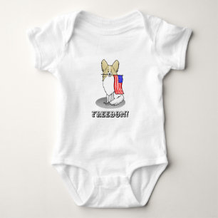 Patriotic American Flag USA Papillon (lemon) Cute Baby Bodysuit