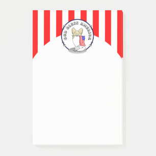 Patriotic American Flag USA Papillon (lemon) Cute Post-it Notes