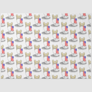 Patriotic American Flag USA Papillon (lemon) Cute Tissue Paper