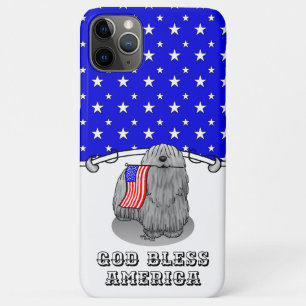 Patriotic American Flag USA Puli Dog (grey) Cute iPhone 11 Pro Max Case