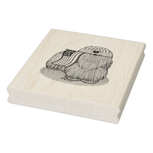 Patriotic American Flag USA Puli Dog (grey) Cute Rubber Stamp