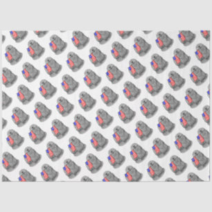 Patriotic American Flag USA Puli Dog (grey) Cute Tissue Paper