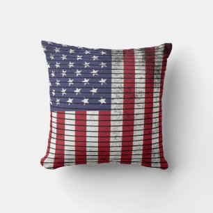 Patriotic American Flag Vintage Grunge Cushion