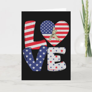 Patriotic American Flag Vintage Karate 4th Of July Card