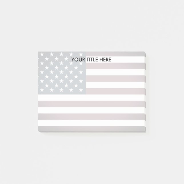 Patriotic American flag watermark Personalised Post-it Notes (Front)