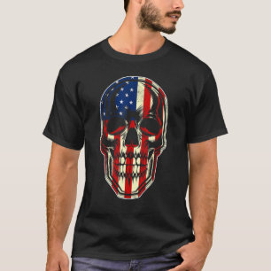 Patriotic American Flag with Skull Bundle for Men T-Shirt