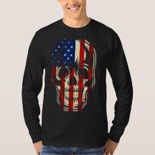 Patriotic American Flag with Skull Bundle for Men  T-Shirt