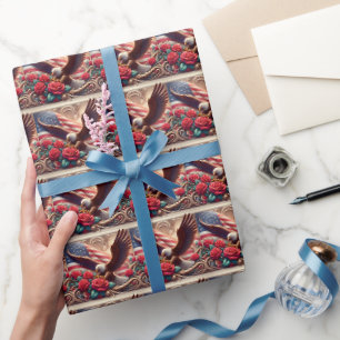 Patriotic American Flag Wrapping Paper