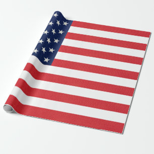 Patriotic American Flag Wrapping Paper