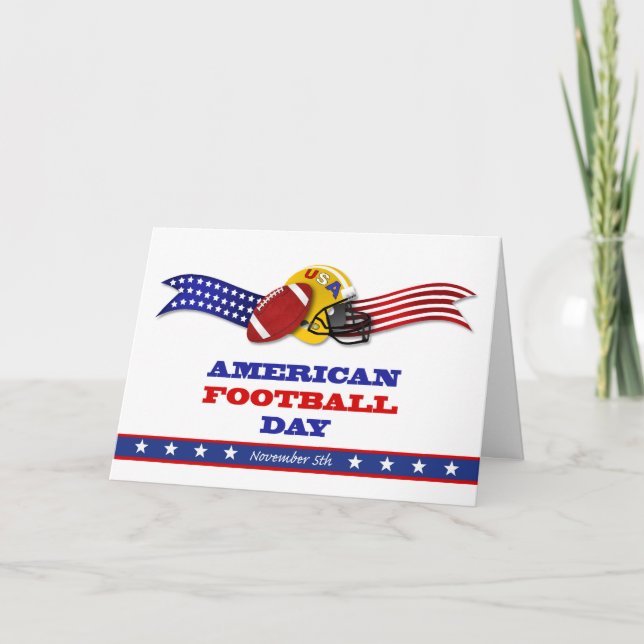 Patriotic American Football Day November 5th Card (Front)