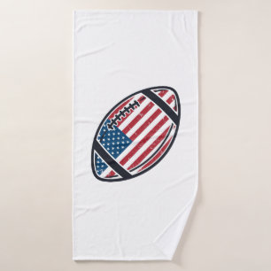 Patriotic American Football Vintage Vector Design_ Bath Towel