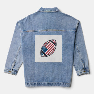 Patriotic American Football Vintage Vector Design_ Denim Jacket