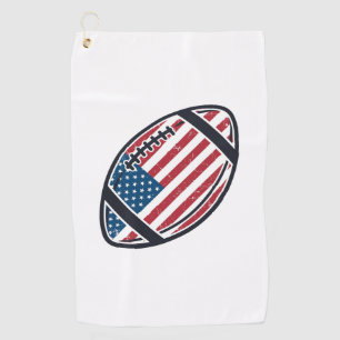 Patriotic American Football Vintage Vector Design_ Golf Towel