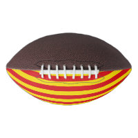 Patriotic american football with flag of Catalonia