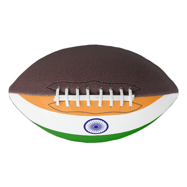 Patriotic american football with flag of India (Front)