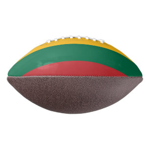 Patriotic american football with flag of Lithuania