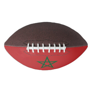 Patriotic american football with flag of Morocco