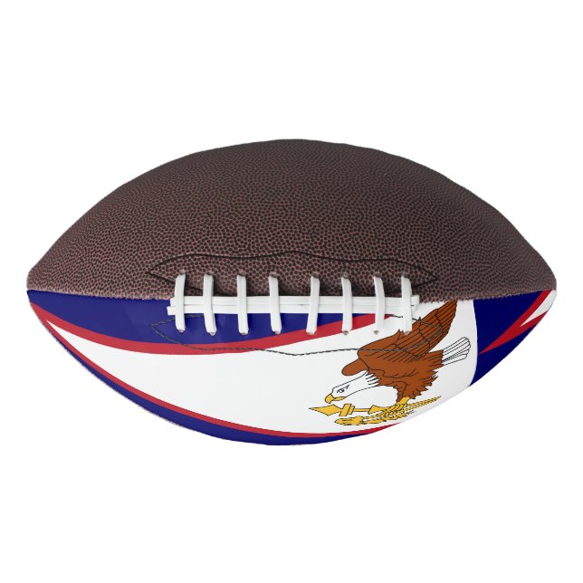 Patriotic american football with flag of Samoa (Front)