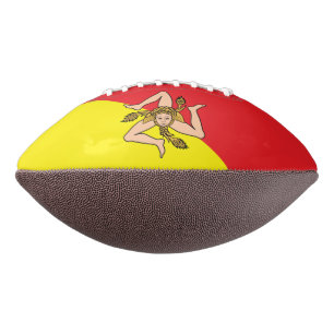 Patriotic american football with flag of Sicily