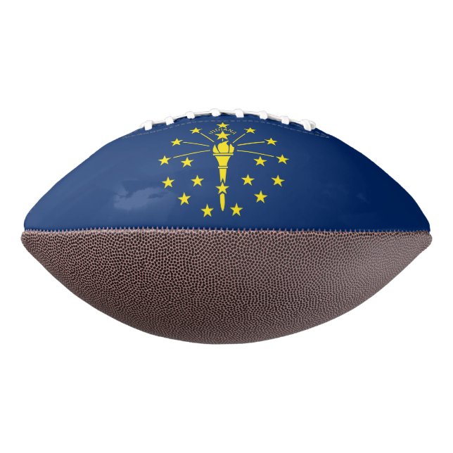 Patriotic american football with Indiana flag (Rotated 270)