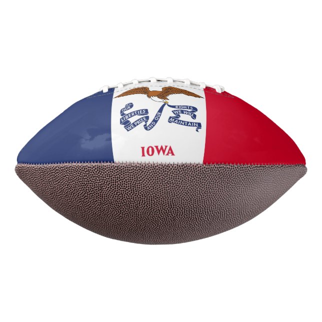 Patriotic american football with Iowa flag (Rotated 270)