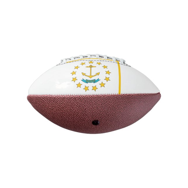 Patriotic american football with Rhode Island flag (Rotated 270)