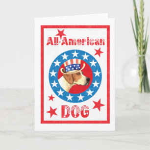 Patriotic American Foxhound Card