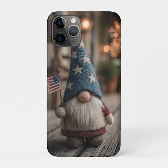 Patriotic American Gnome Holding Flag  Case-Mate iPhone Case (Back)