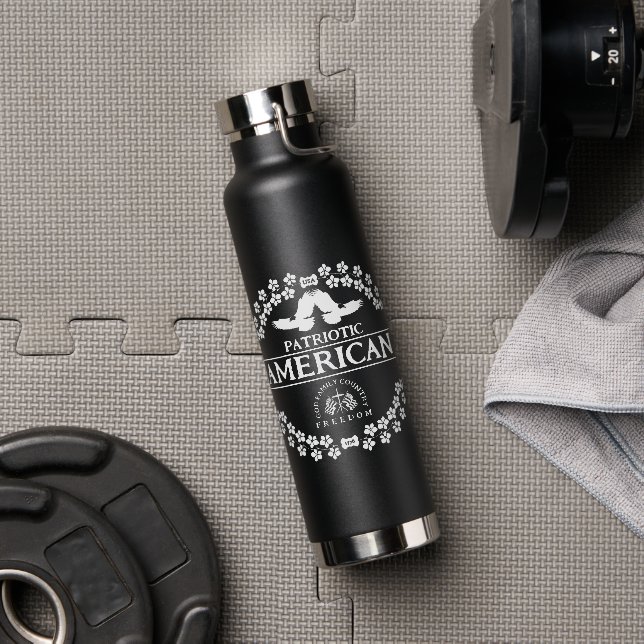 PATRIOTIC AMERICAN | GOD FAMILY COUNTRY FREEDOM WATER BOTTLE (Gym)
