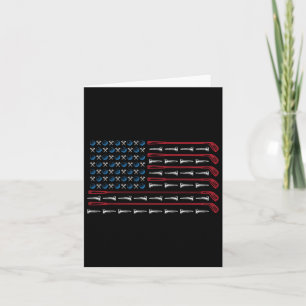 Patriotic American Golfer Flag Golf Club Golf Love Card