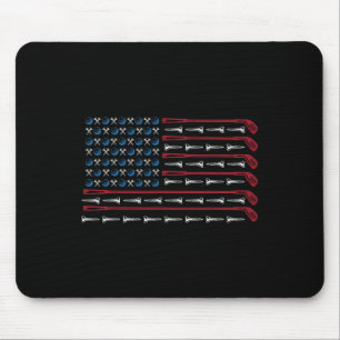 Patriotic American Golfer Flag Golf Club Golf Love Mouse Pad