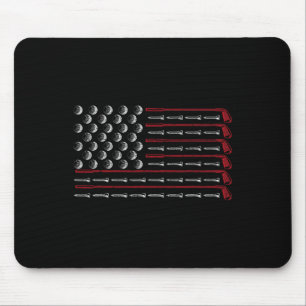 Patriotic American Golfer Gift Usa Flag Golf Club Mouse Pad
