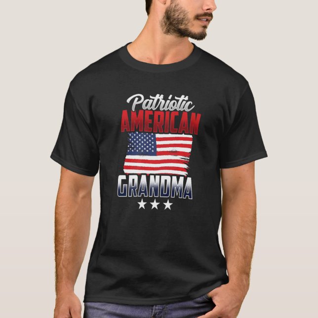 Patriotic American Grandma Usa Us Patriot Grandmot T-Shirt (Front)