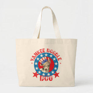Patriotic American Hairless Terrier Large Tote Bag