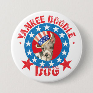 Patriotic American Hairless Terrier Magnet 7.5 Cm Round Badge