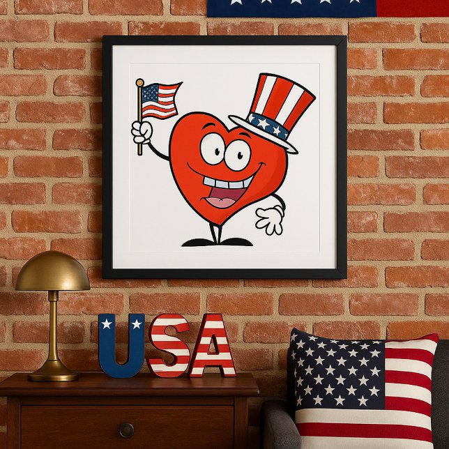Patriotic American Heart Poster (Creator Uploaded)