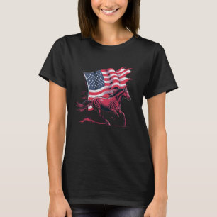 Patriotic American Horse USA Men Women Fourth Of J T-Shirt