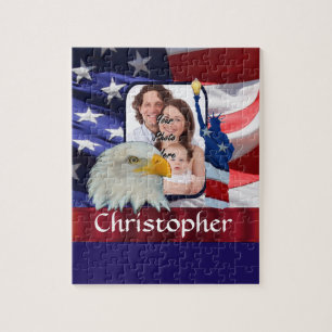Patriotic American Icon photo template Jigsaw Puzzle