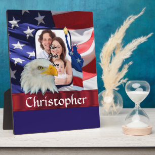 Patriotic American Icon photo template Plaque