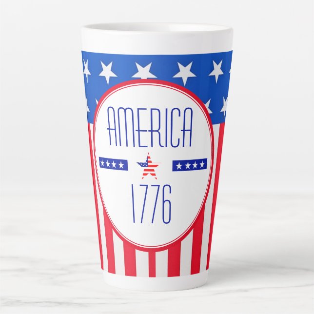 Patriotic American    Latte Mug (Front)