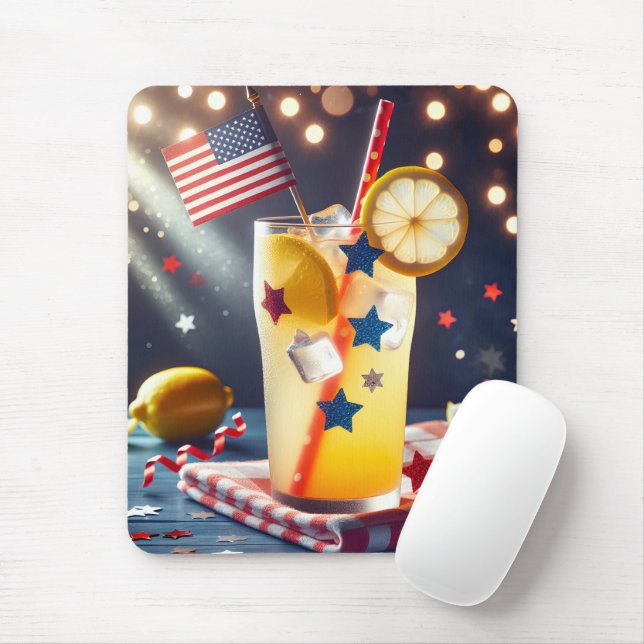 Patriotic American Lemonade Mouse Pad (With Mouse)