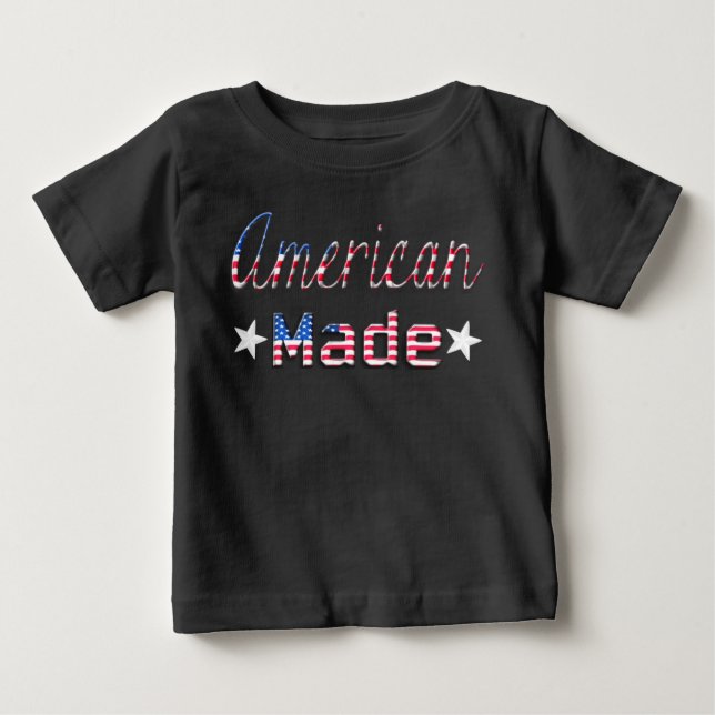 Patriotic American Made Flag Baby Shirt (Front)