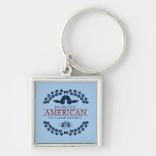 PATRIOTIC AMERICAN of Italian Descent T-Shirt Key Ring