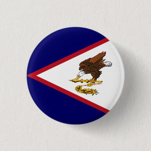 Patriotic American Samoa Flag 3 Cm Round Badge