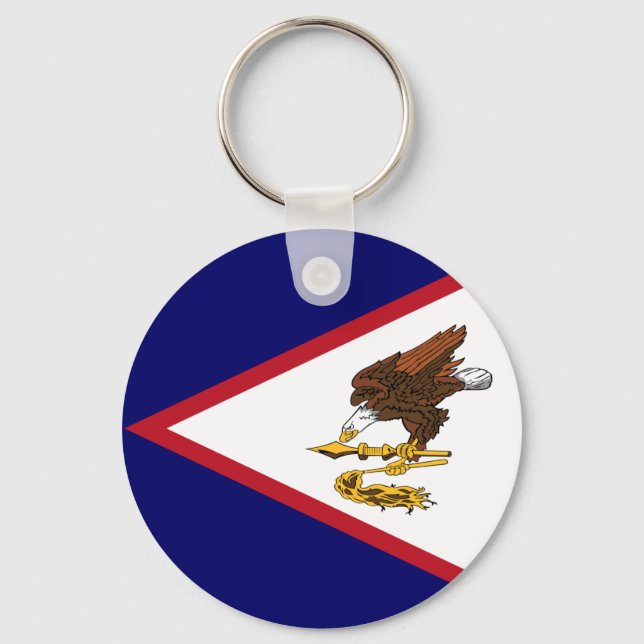 Patriotic American Samoa Flag Key Ring (Front)
