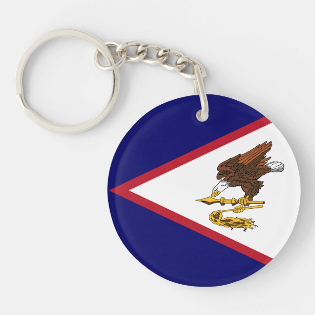 Patriotic American Samoa Flag Key Ring (Front)