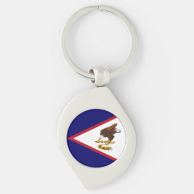 Patriotic American Samoa Flag Key Ring (Front)